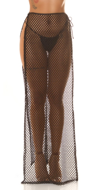 Highwaist Net Maxi Skirt / Cover-Up Black